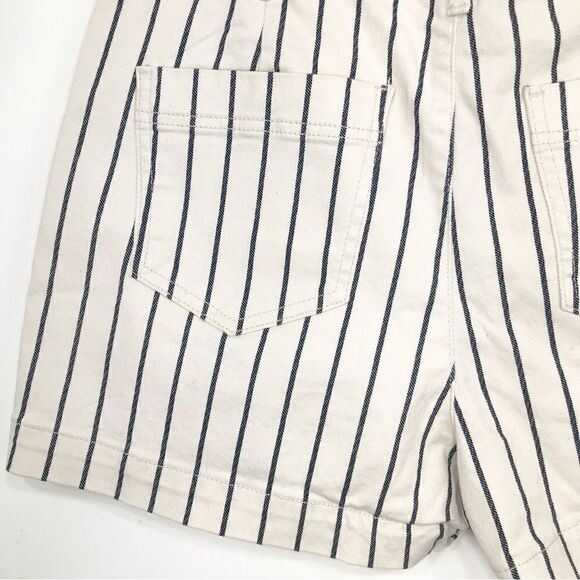 Rewash The Riley Cream Blue Pinstripe Comfort Stretch High Rise Shorts NEW - Picture 10 of 14